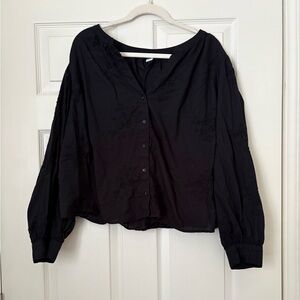 Old Navy Black Button-Up Blouse